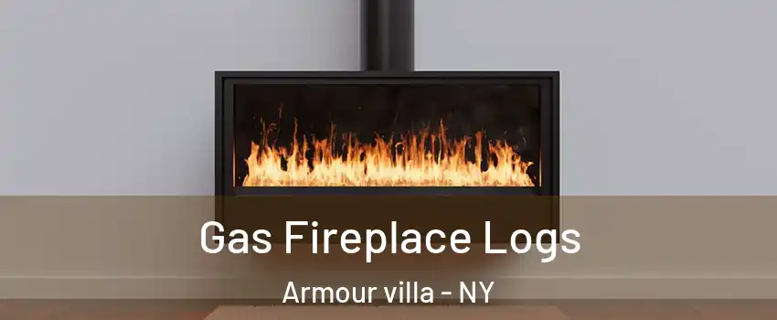 Gas Fireplace Logs Armour villa - NY