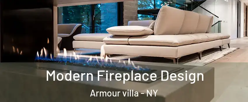 Modern Fireplace Design Armour villa - NY